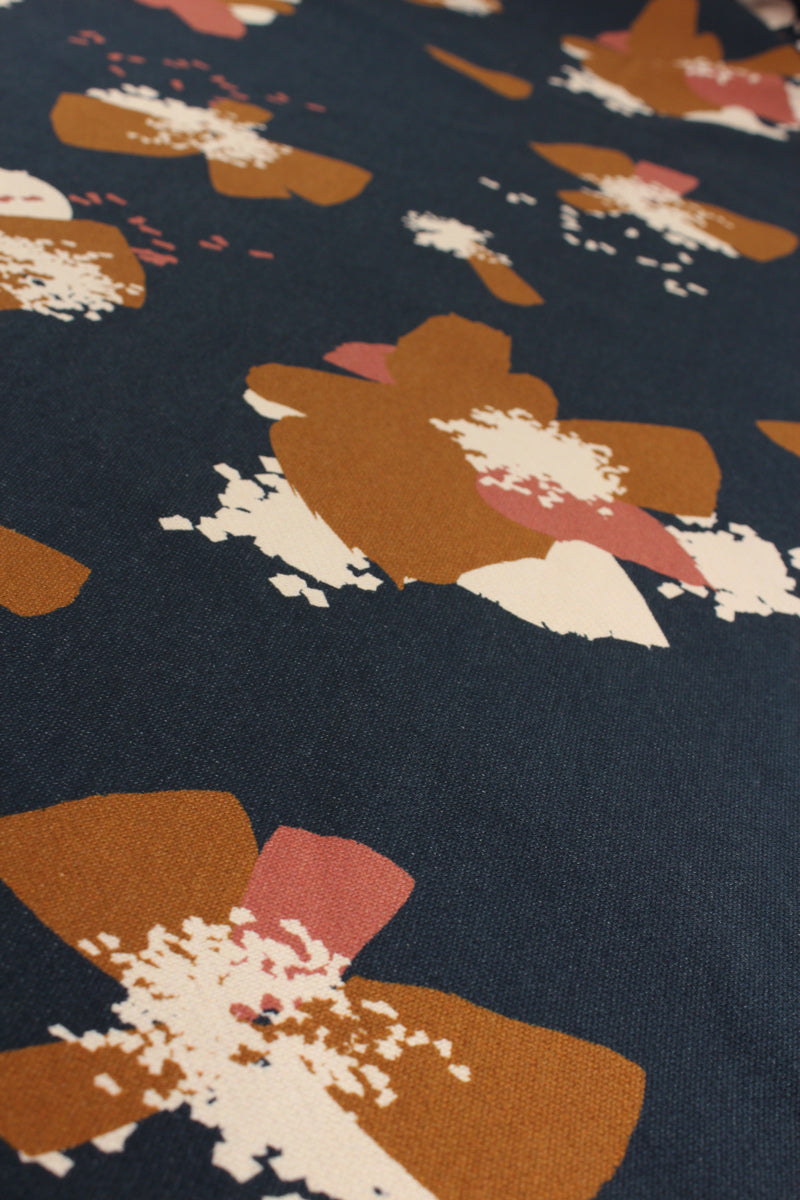 Églantine & Zoé - Anemone Blue Ink Organic Cotton Brushed Sweat-shirting