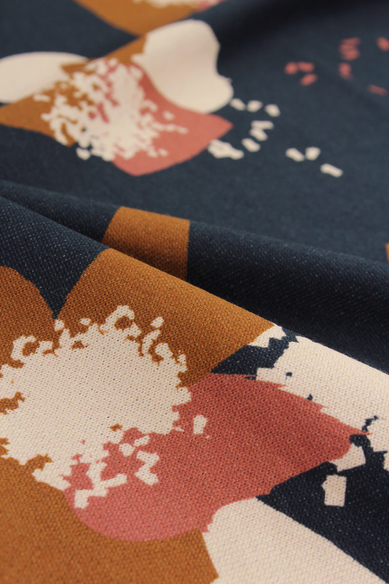 Églantine & Zoé - Anemone Blue Ink Organic Cotton Brushed Sweat-shirting