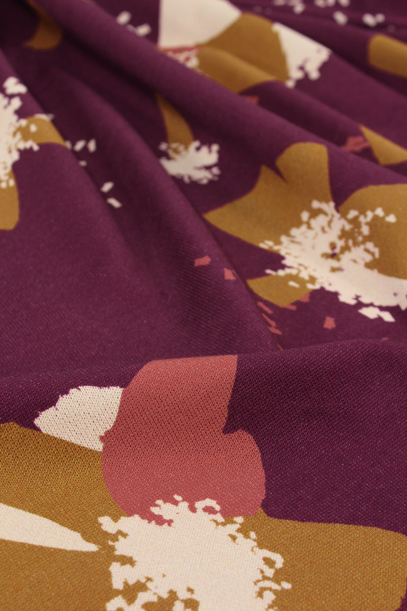 Églantine & Zoé - Anemone Blackberry Organic Cotton Brushed Sweat-shirting