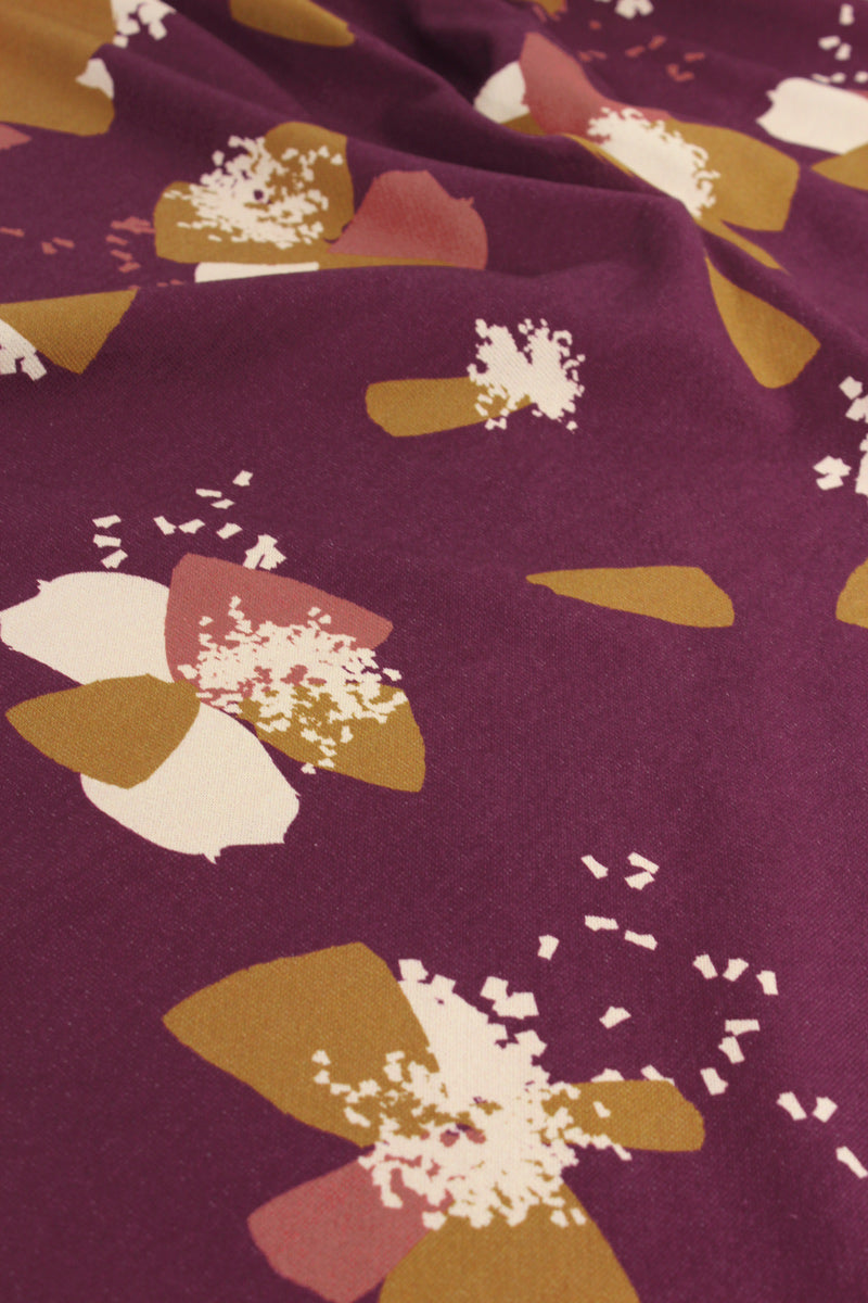 Églantine & Zoé - Anemone Blackberry Organic Cotton Brushed Sweat-shirting