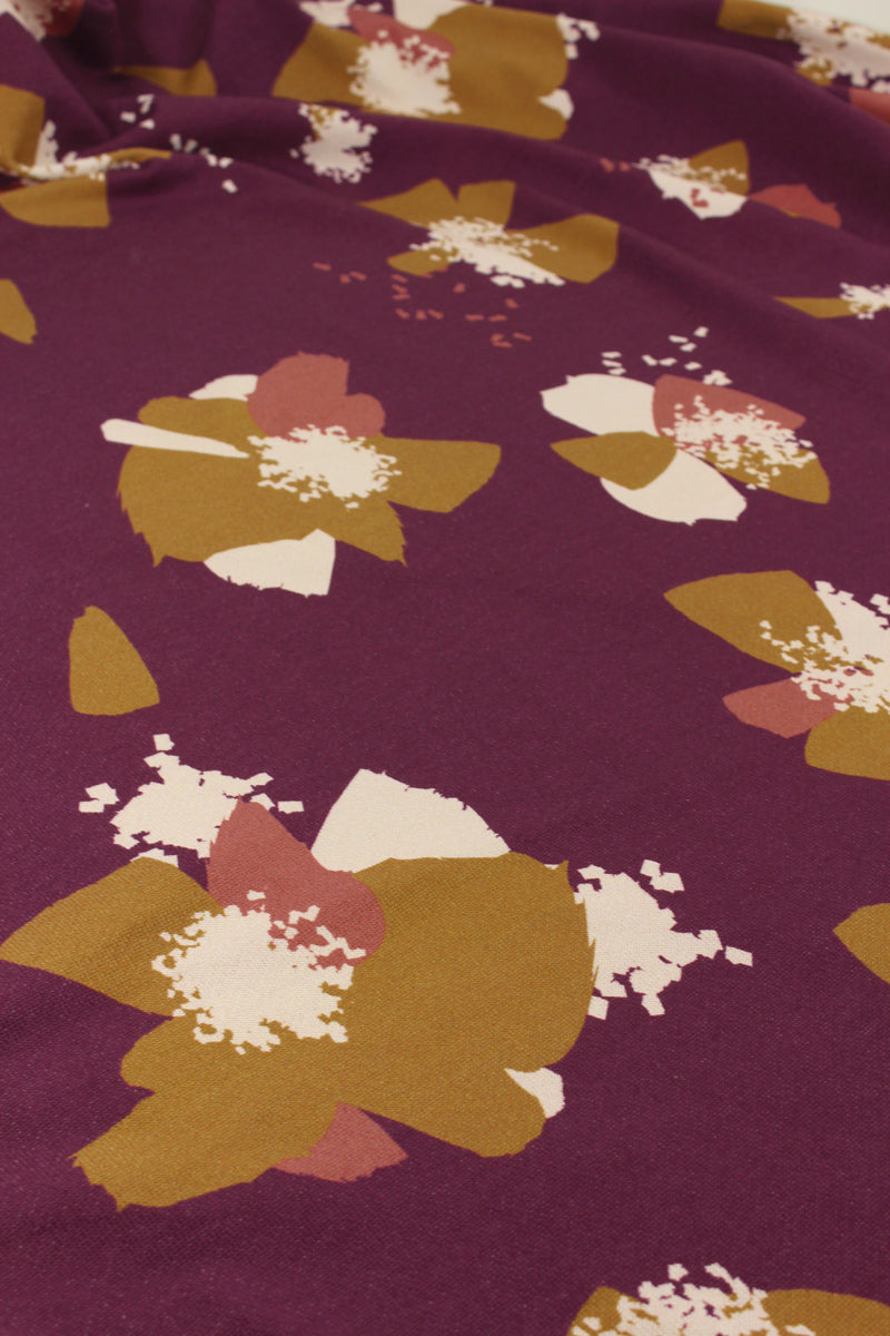 Églantine & Zoé - Anemone Blackberry Organic Cotton Brushed Sweat-shirting