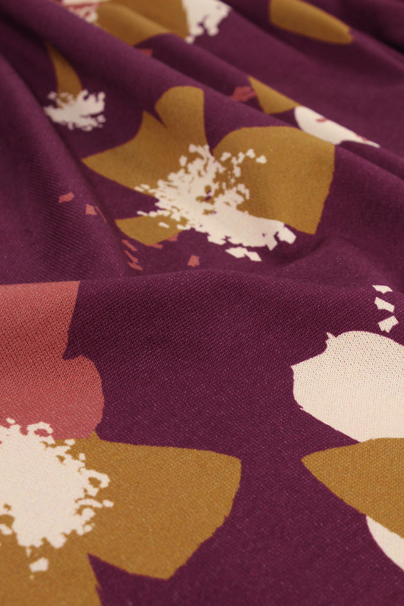 Églantine & Zoé - Anemone Blackberry Organic Cotton Brushed Sweat-shirting