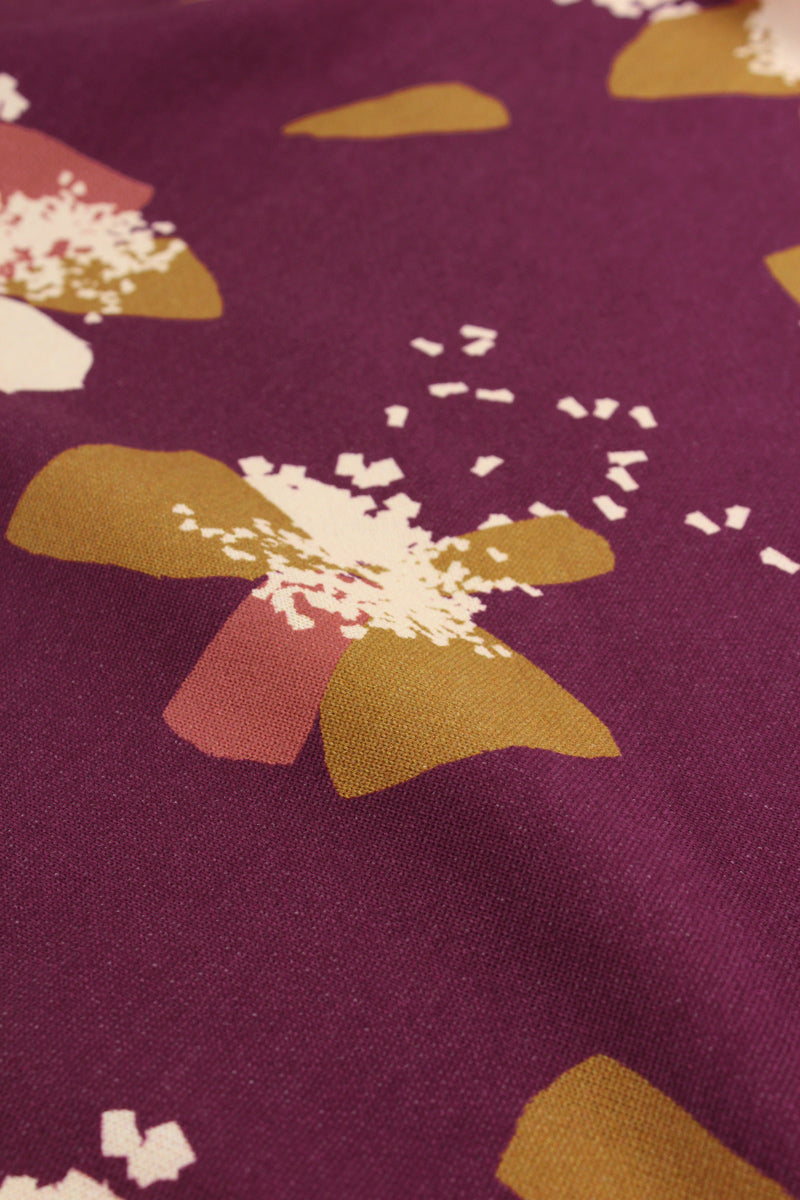 Églantine & Zoé - Anemone Blackberry Organic Cotton Brushed Sweat-shirting