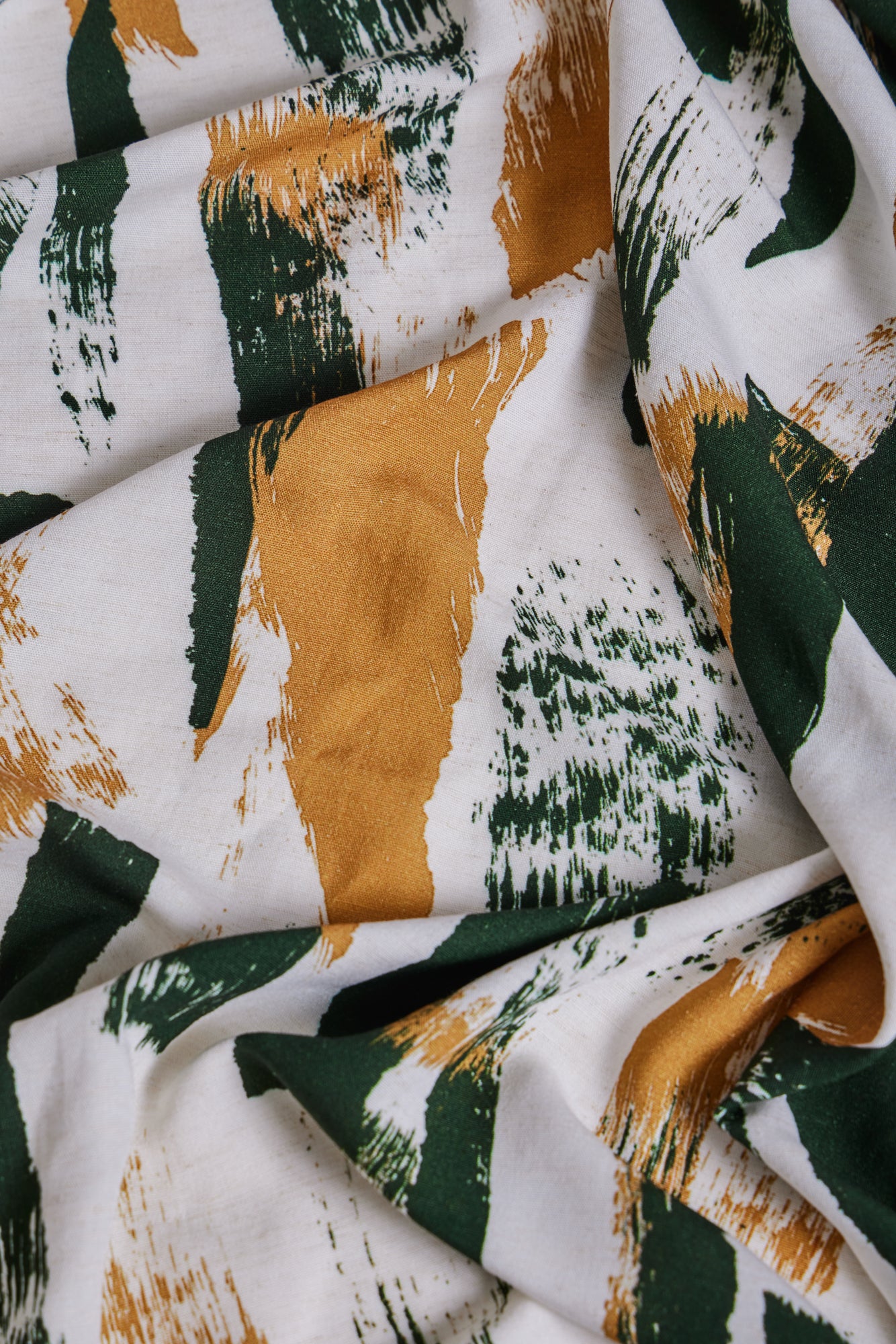 REMNANT 0.36 Metre - Mind The MAKER - Oda Brush Viscose Linen Noil in Green Khaki & Dry Mustard