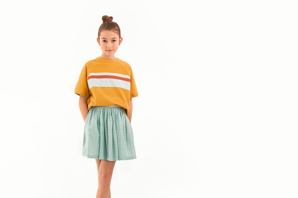 See You At Six - Thin Grid Harbour Green Viscose Rayon