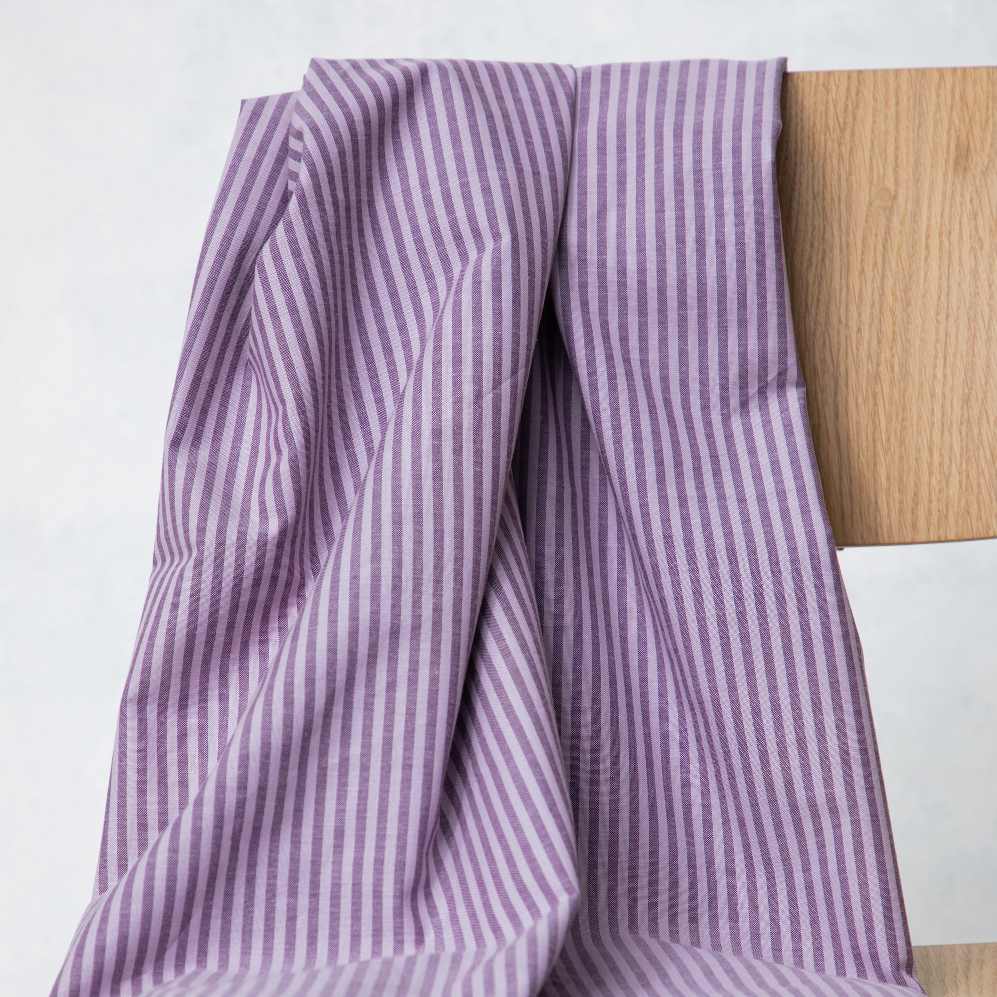 Organic Cotton Oxford Stripes - Lilac / Plum