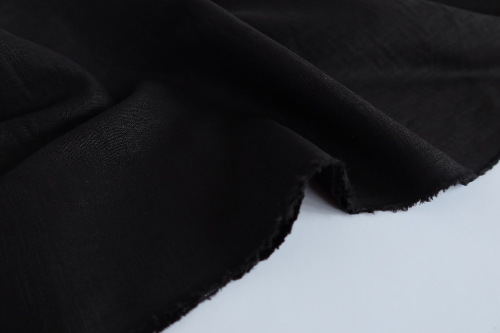 REMNANT 1.15 Metres - Breeze Black - Enzyme Washed Pure Linen Fabric
