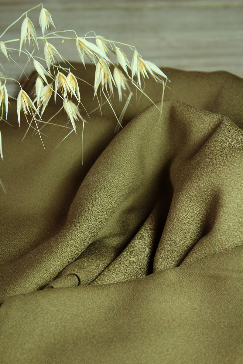 Églantine & Zoé - Khaki Viscose Crepe Fabric