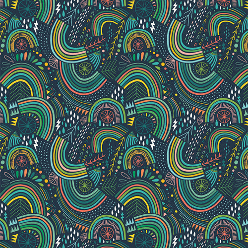 Art Gallery Fabrics - Stormy Rainbows Cotton Jersey