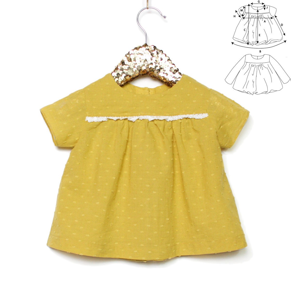 Ikatee - OSLO  Blouse -Dress Ages  6-24 Months 3-4 Years  Paper Sewing Pattern