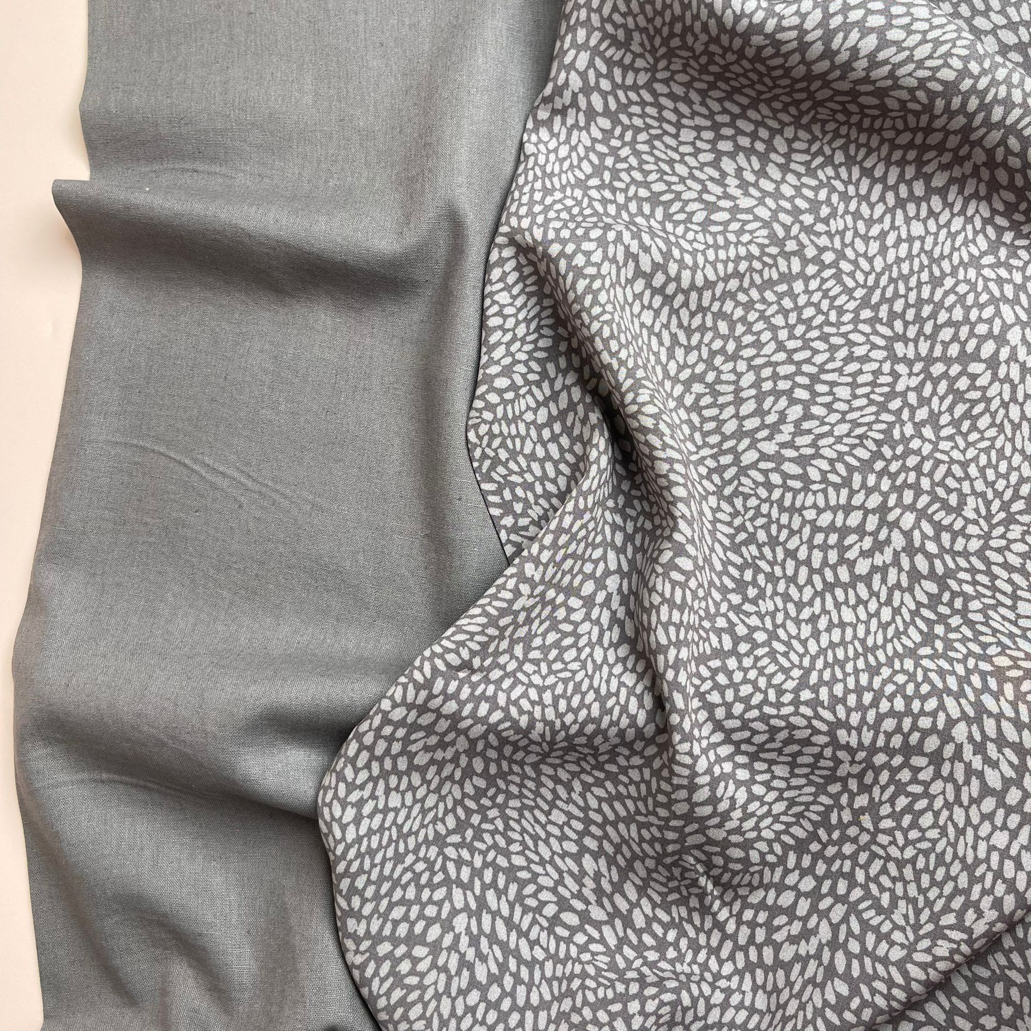 REMNANT 0.98 Metres - Linen Cotton Blend Fabric in Taupe