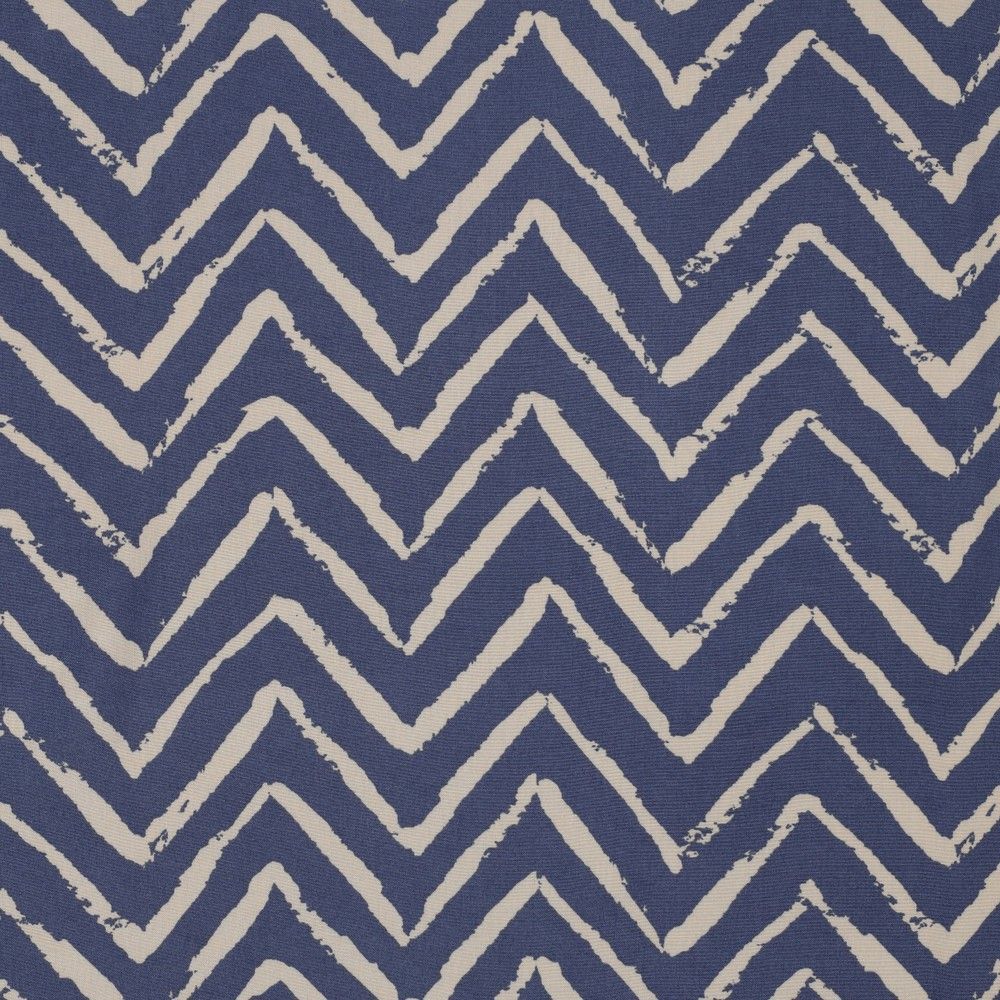 Denim Blue ZigZag Viscose Fabric