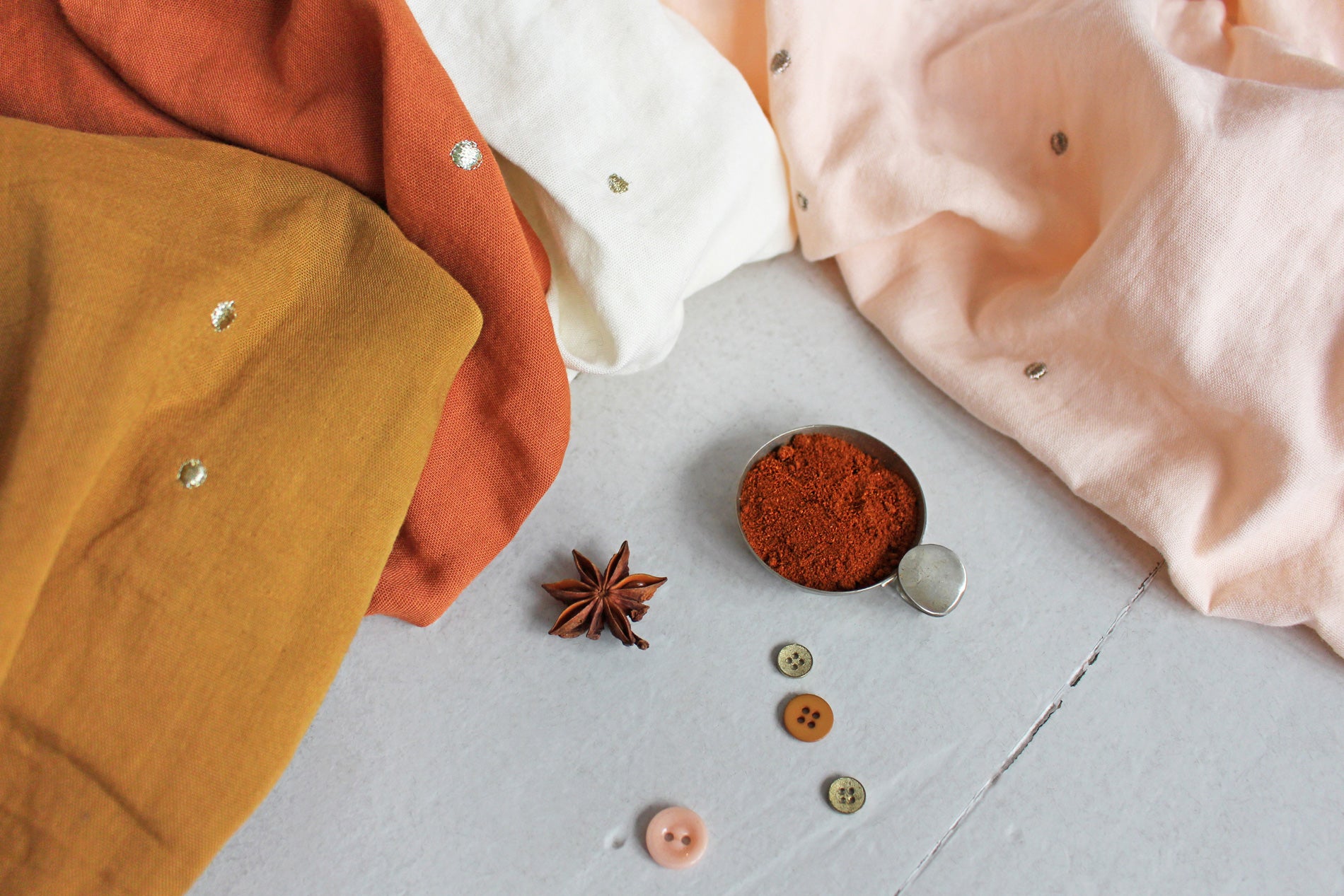 Atelier Brunette - Stardust Chestnut Double Gauze dress fabric