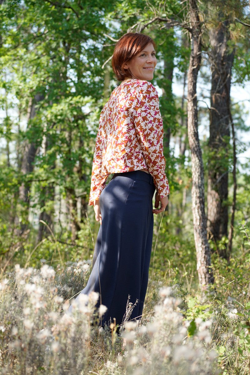 Églantine & Zoé - Flora Caramel Viscose Poplin Fabric