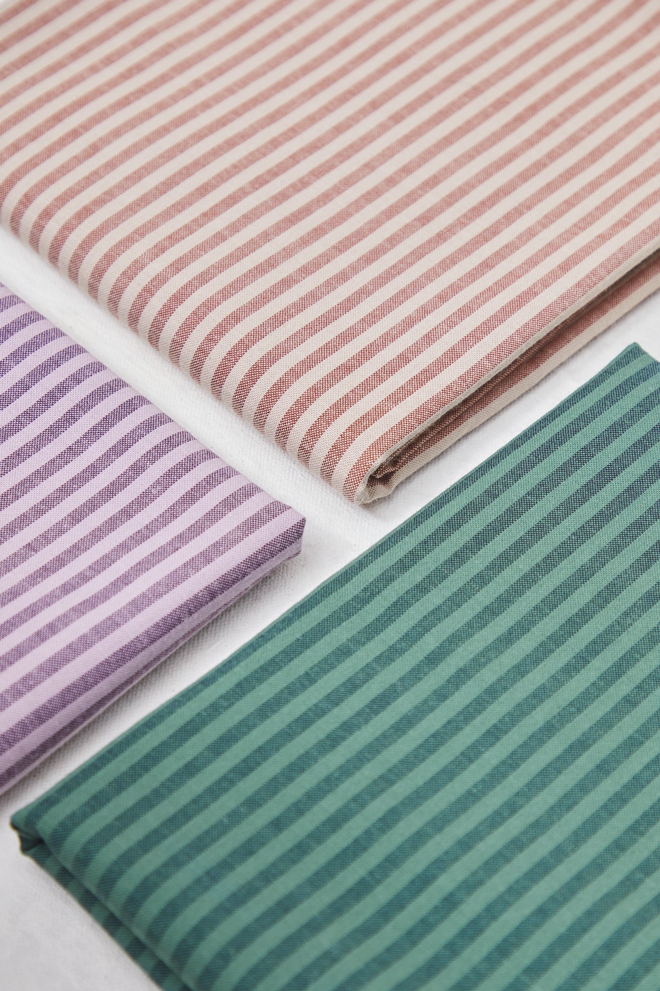 Organic Cotton Oxford Stripes - Lilac / Plum