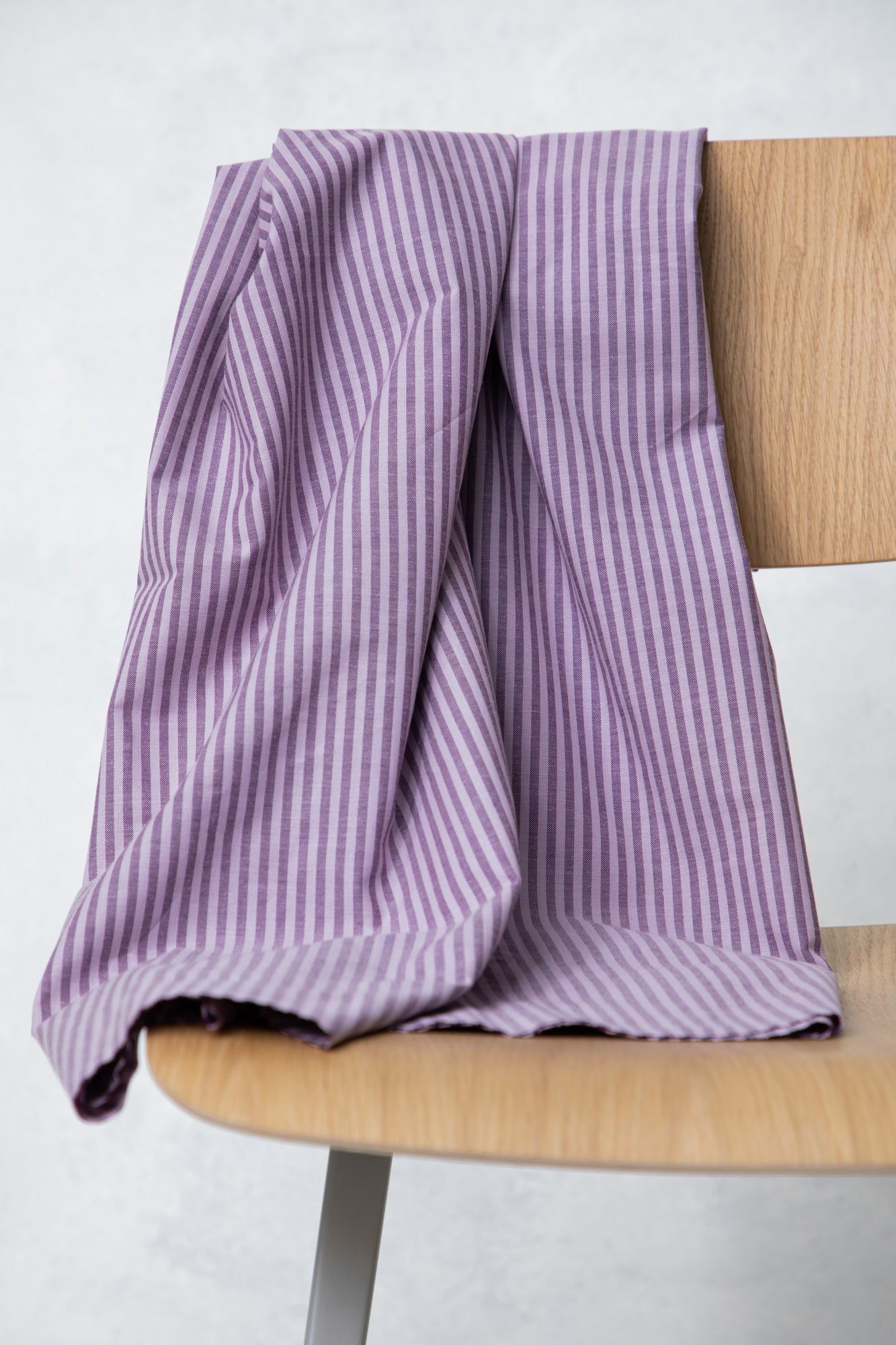 Organic Cotton Oxford Stripes - Lilac / Plum