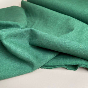 REMNANT 1 Metre - Breeze Grass Green - Enzyme Washed Pure Linen Fabric