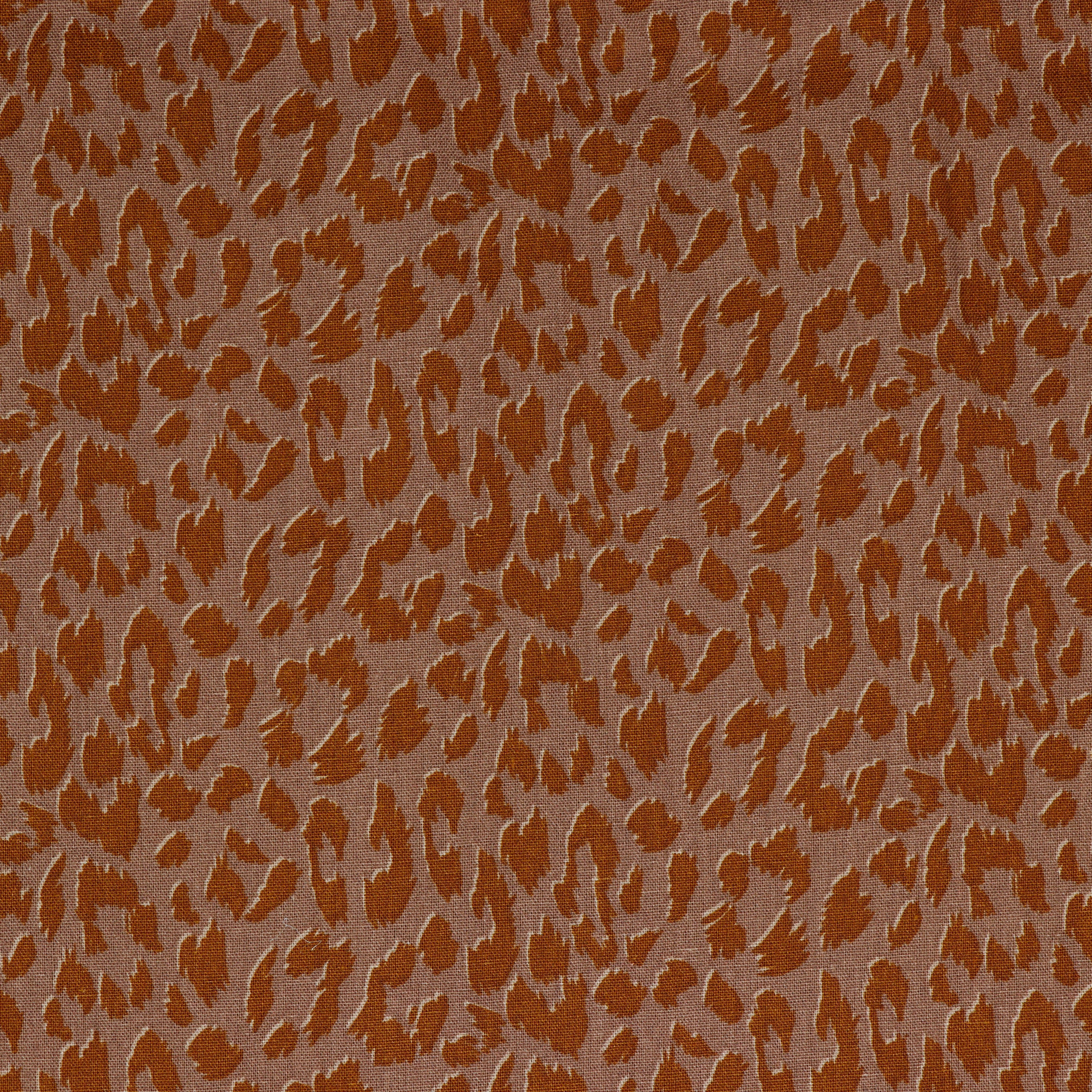 Animal Print on Mauve Linen Viscose Blend Fabric
