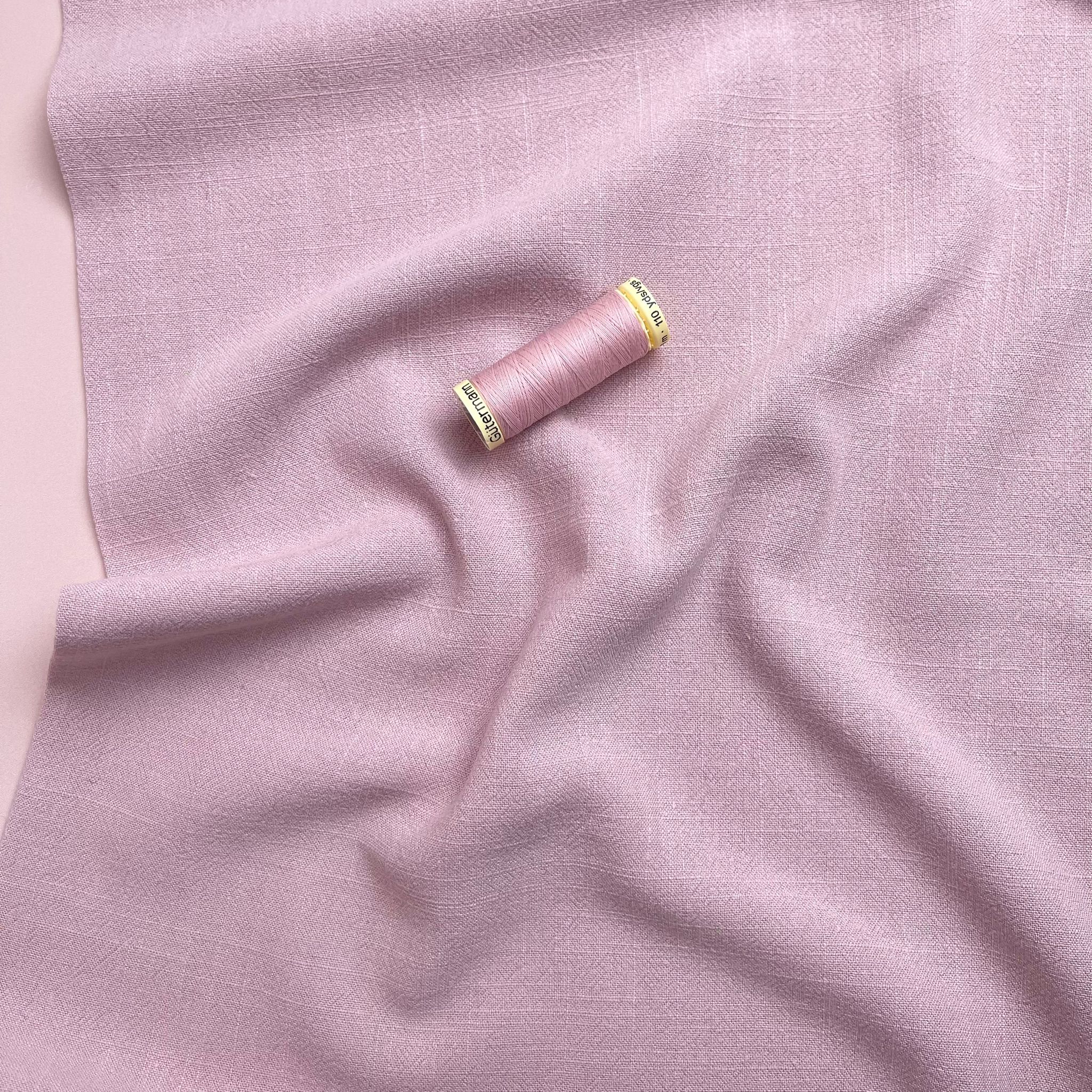 Flow Light Pink Viscose Linen Blend Dress Fabric