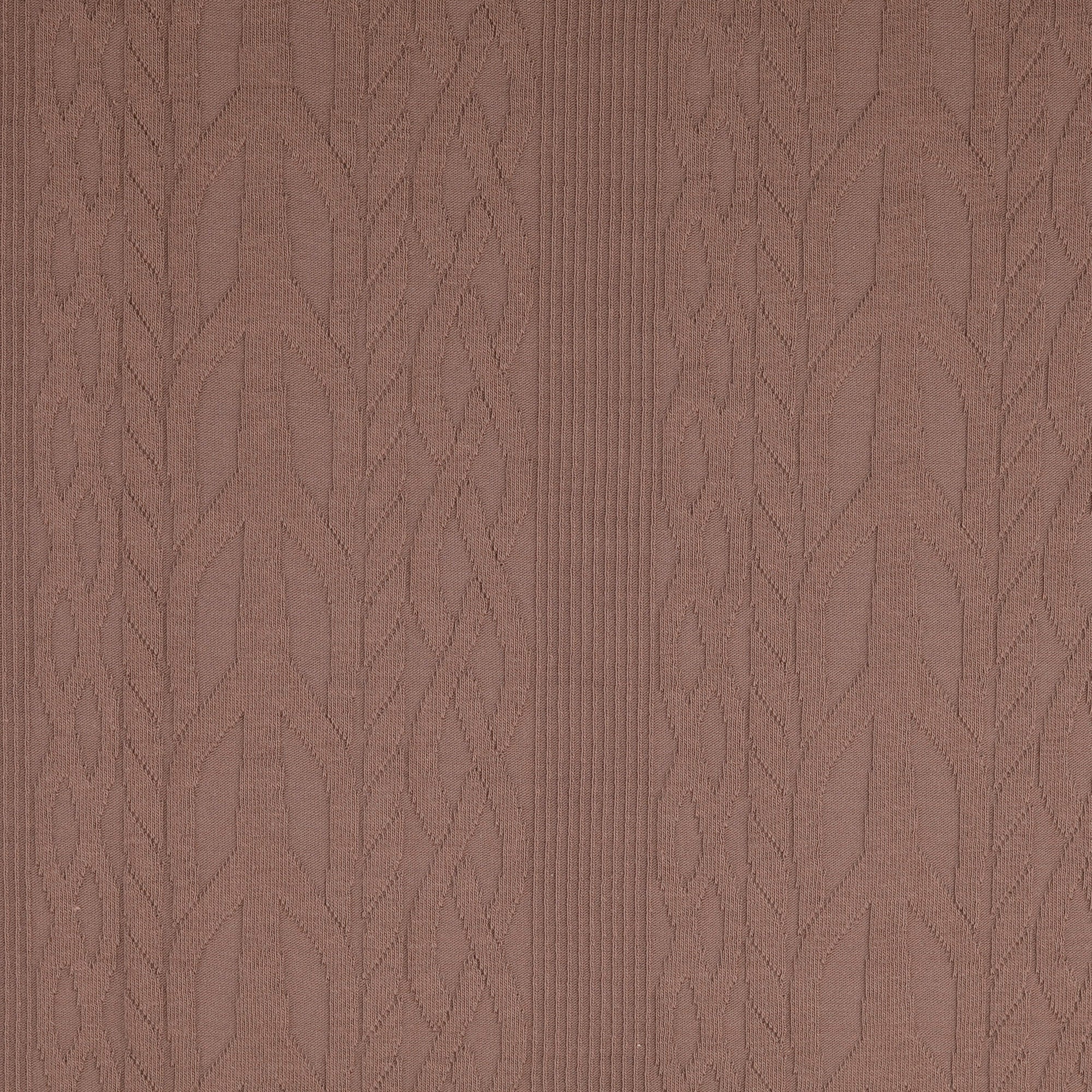 Cotton Cable Knit Fabric in Brown