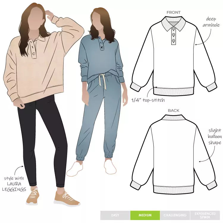 Style ARC - Bert Knit Top (Sizes 18 - 30) Sewing Pattern