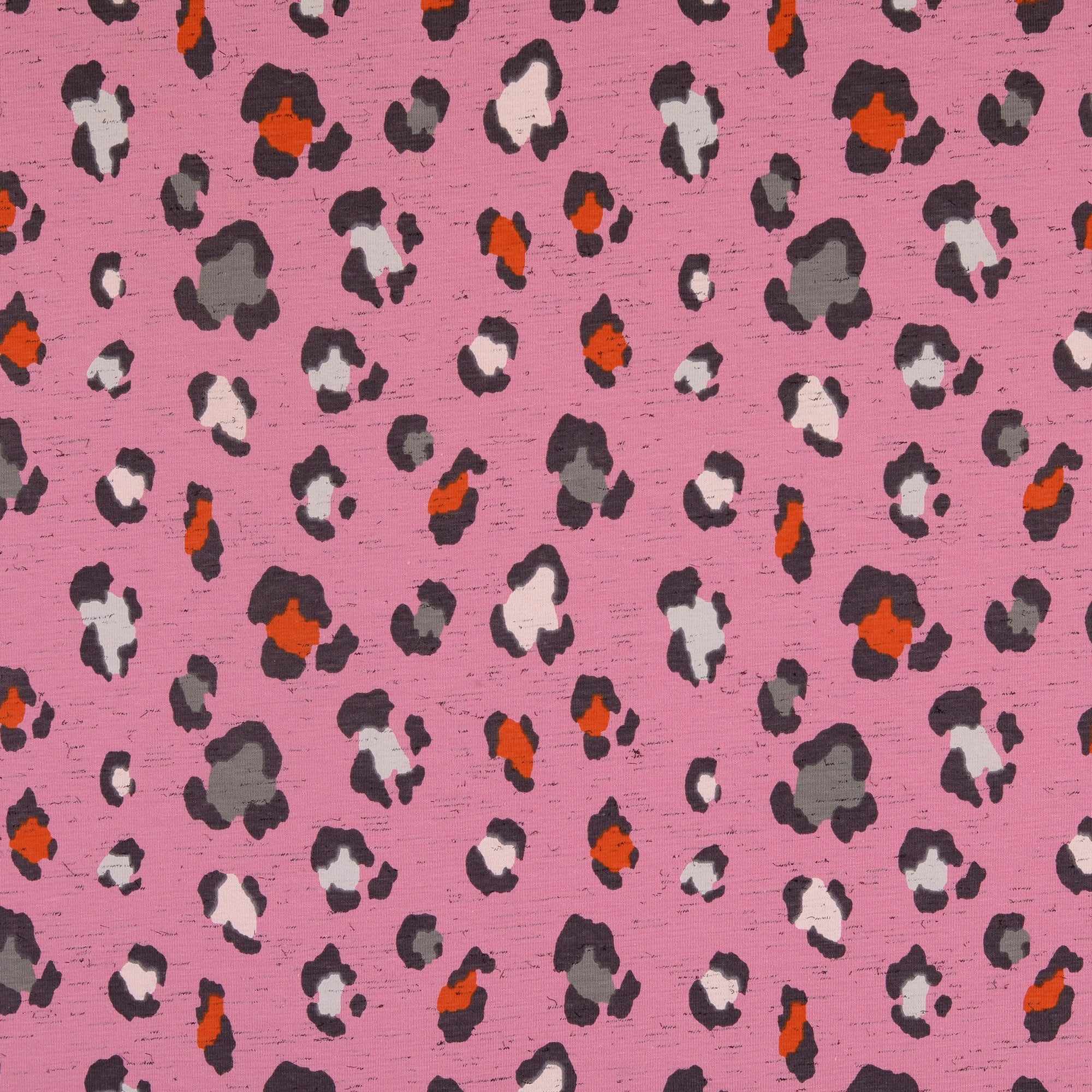 REMNANT 1.86 Metres - Leopard in Pink Cotton Jersey Fabric