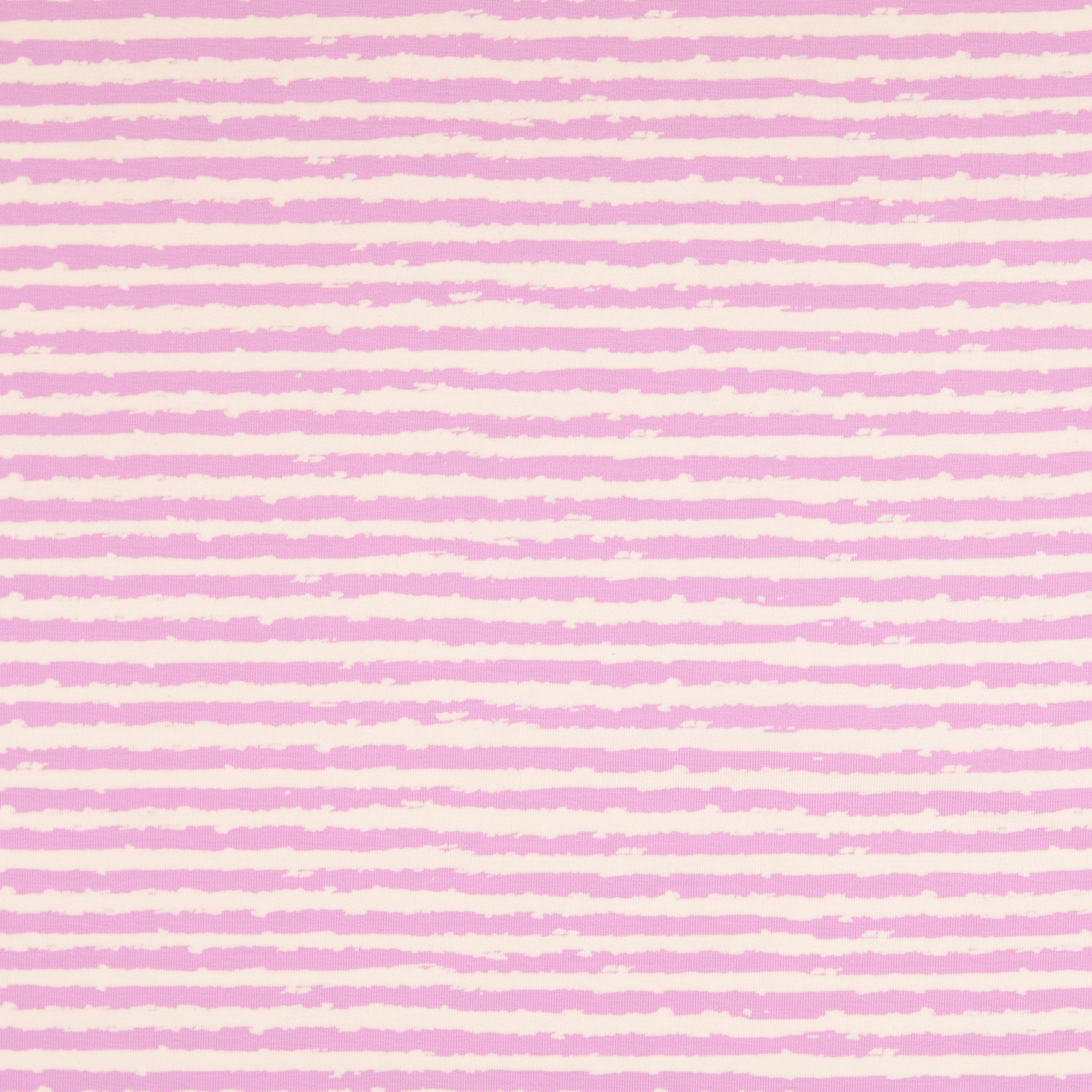 REMNANT 1.67 Metres - Hazy Thick Stripes Lilac Cotton Jersey Fabric