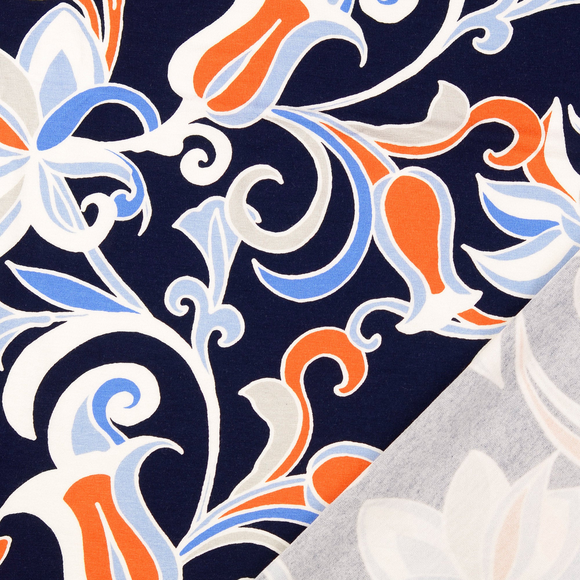 Avena in Navy Viscose Jersey Fabric