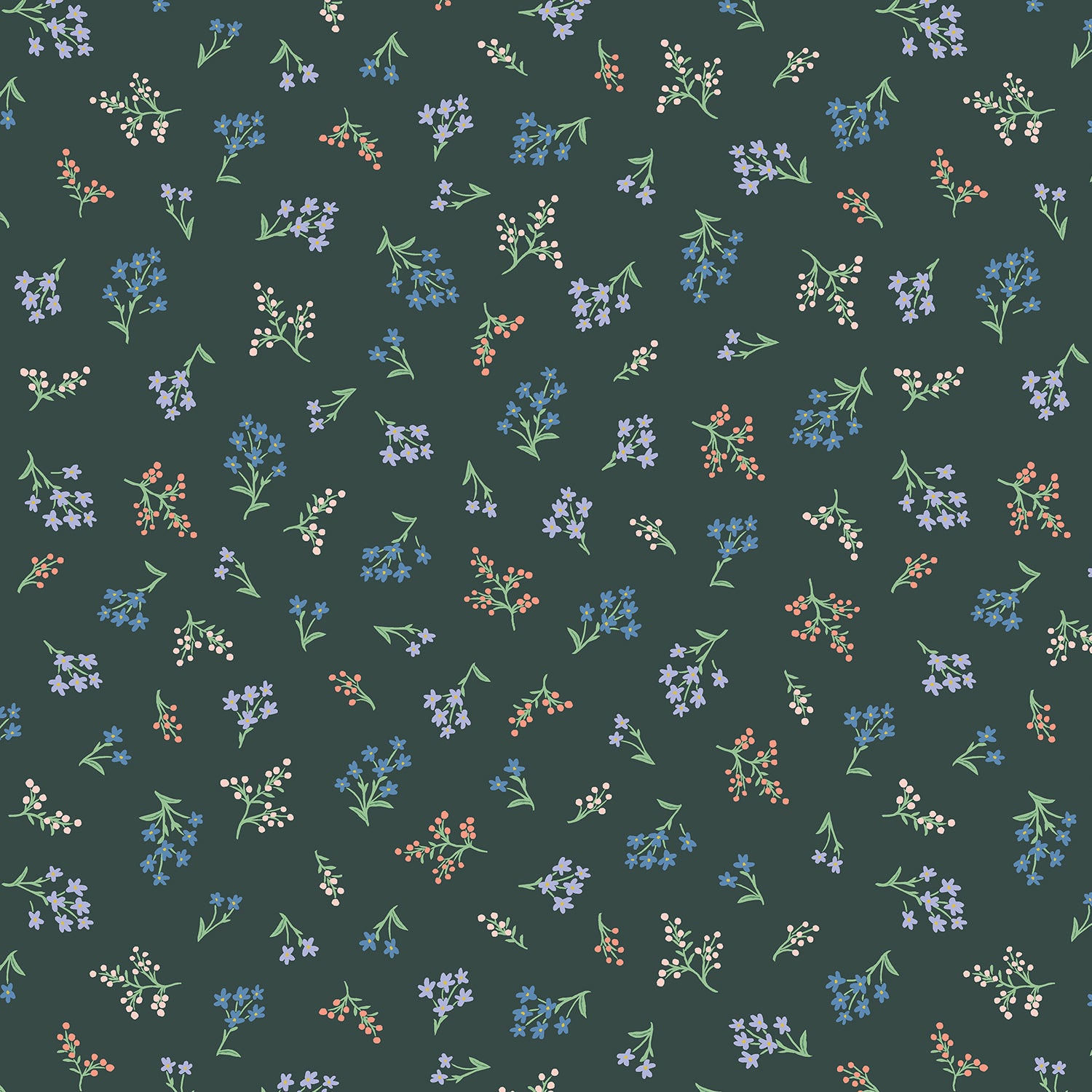 REMNANT 2.88 Metres - Rifle Paper Co - Petites Fleurs Hunter Cotton from Strawberry Fields
