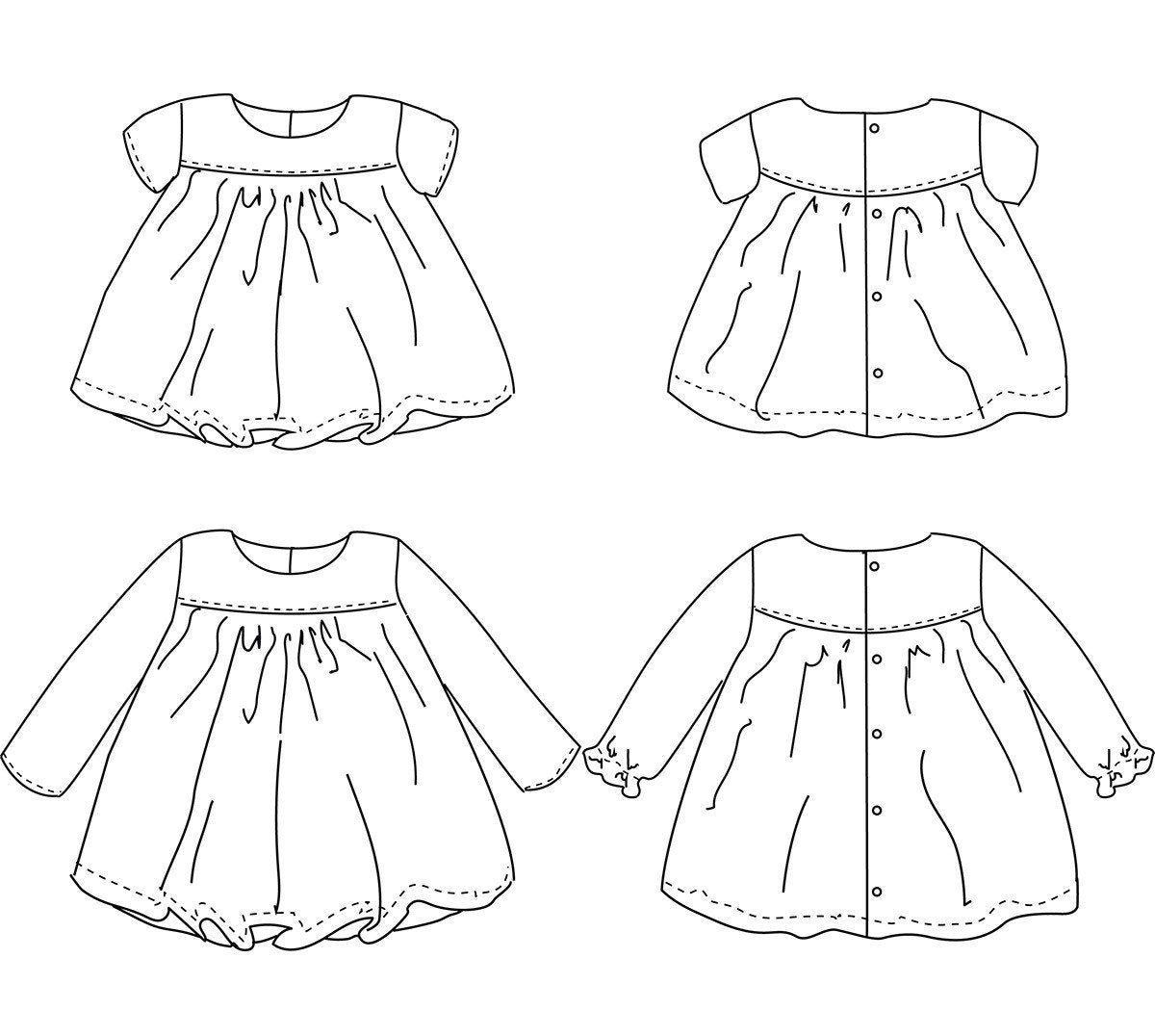 Ikatee - OSLO Blouse -Dress Ages 6-24 Months 3-4 Years Paper Sewing Pattern
