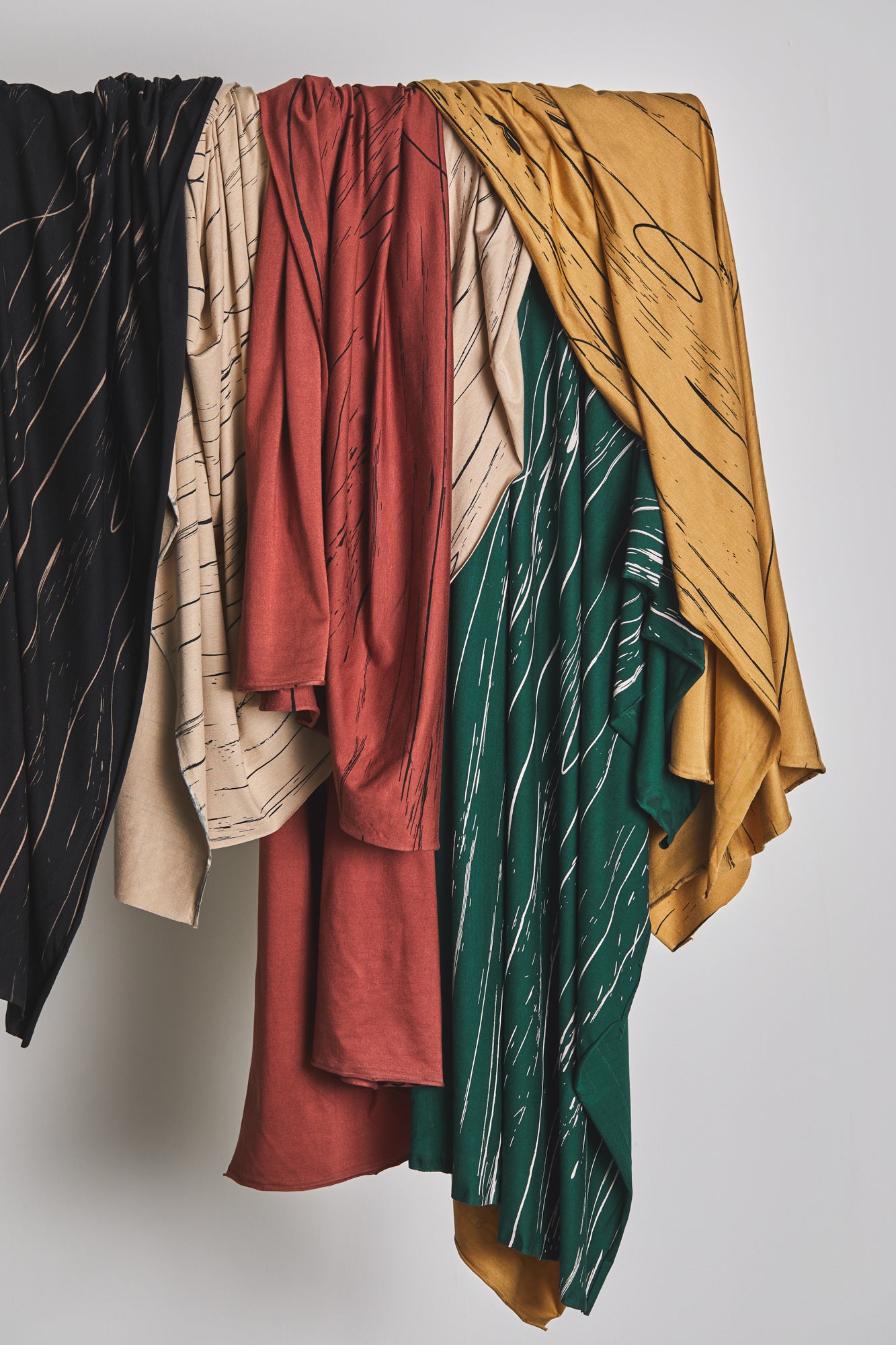 Mind The MAKER - Stray Lines Bottle Green ECOVERO™ Saja Viscose Jersey
