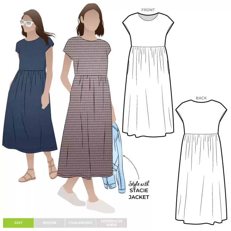 Style ARC - Montana Midi Dress (Sizes 4 - 16) Sewing Pattern