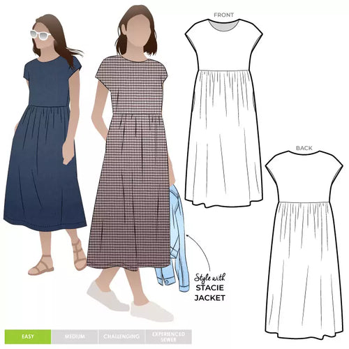 Style ARC - Montana Midi Dress (Sizes 4 - 16)  Sewing Pattern