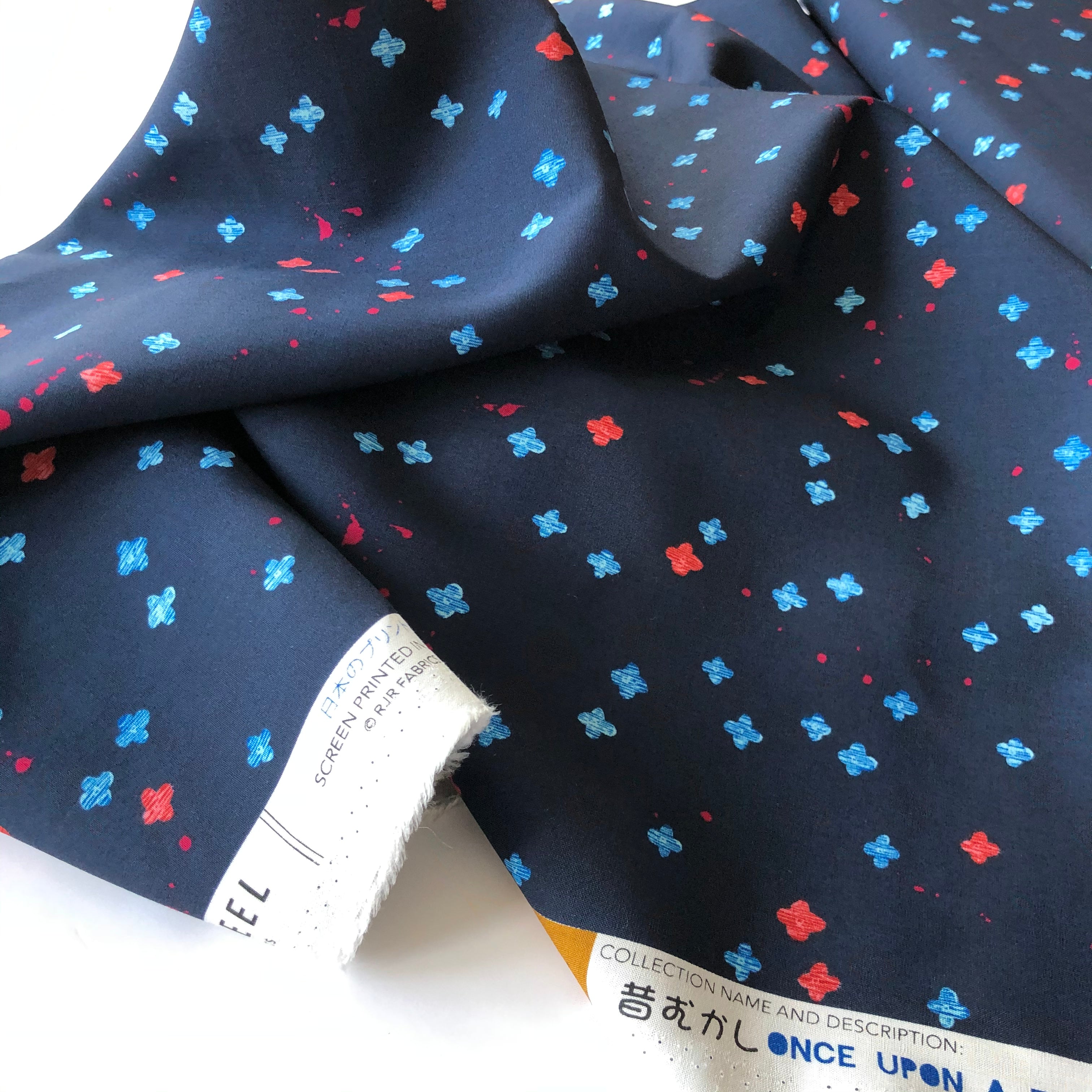 Cotton and Steel - Once Upon a Time Bouquet Burst Dark Blue Rayon