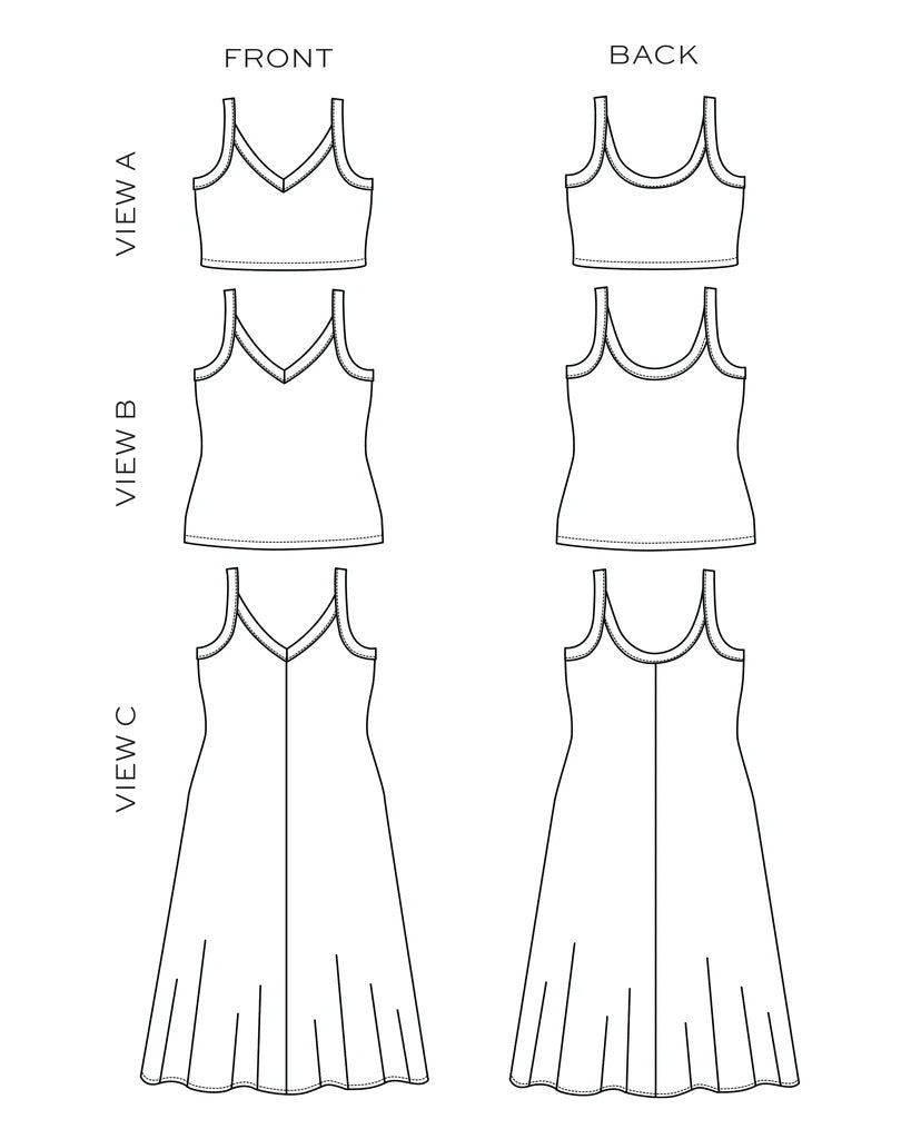 True / Bias - Zoey Tank & Dress Sewing Pattern 14-32