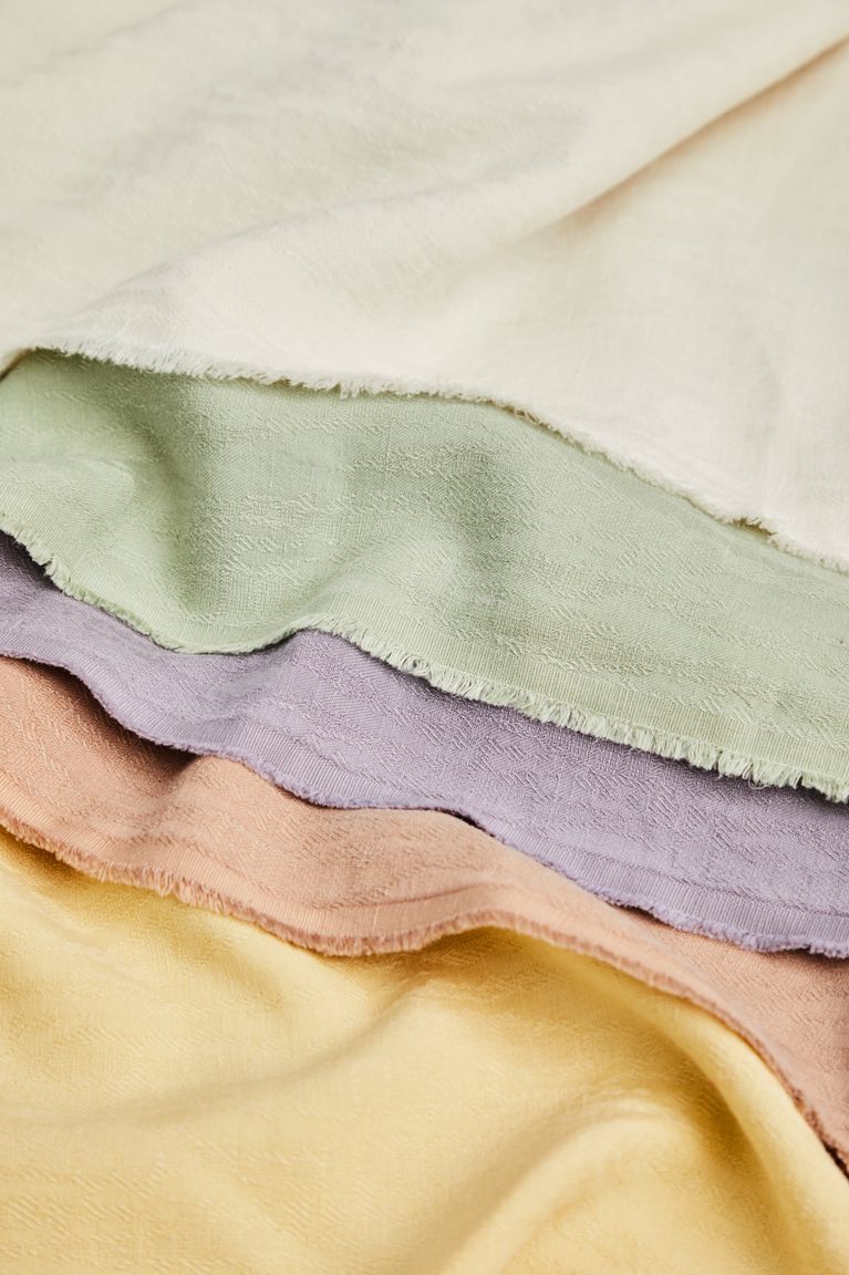 REMNANT 0.60 Metres - Meet MILK - Soft Mint Hoya Jacquard Linen Blend with TENCEL™ Lyocell fibers