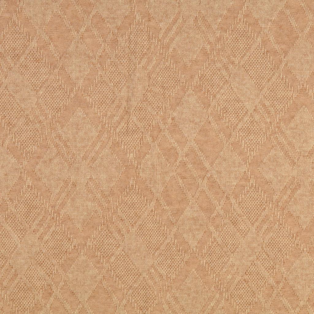 REMNANT 2.19 Metres - Diamond Jacquard Viscose Blend Knit Fabric in Soft Beige
