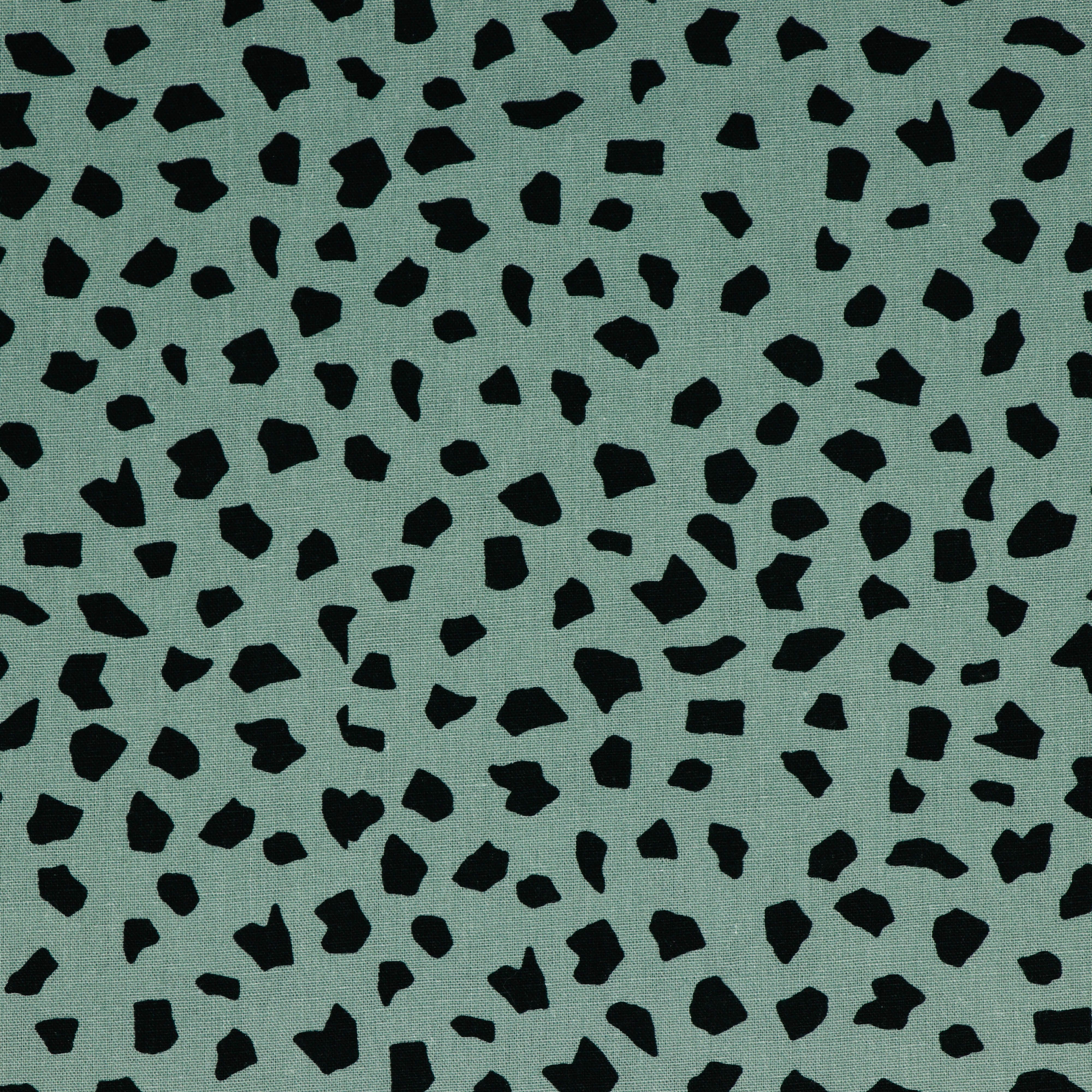 REMNANT 0.74 Metre - Terrazzo Mineral Green Linen Viscose Blend Fabric