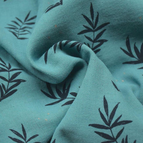 REMNANT 1.8 Metres - Cousette - Charmille Teal Double Gauze Fabric