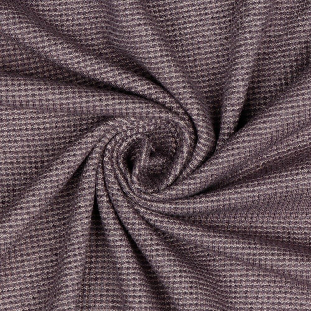 REMNANT 1 Metre - Knitted Cotton Waffle Fabric in Mauve