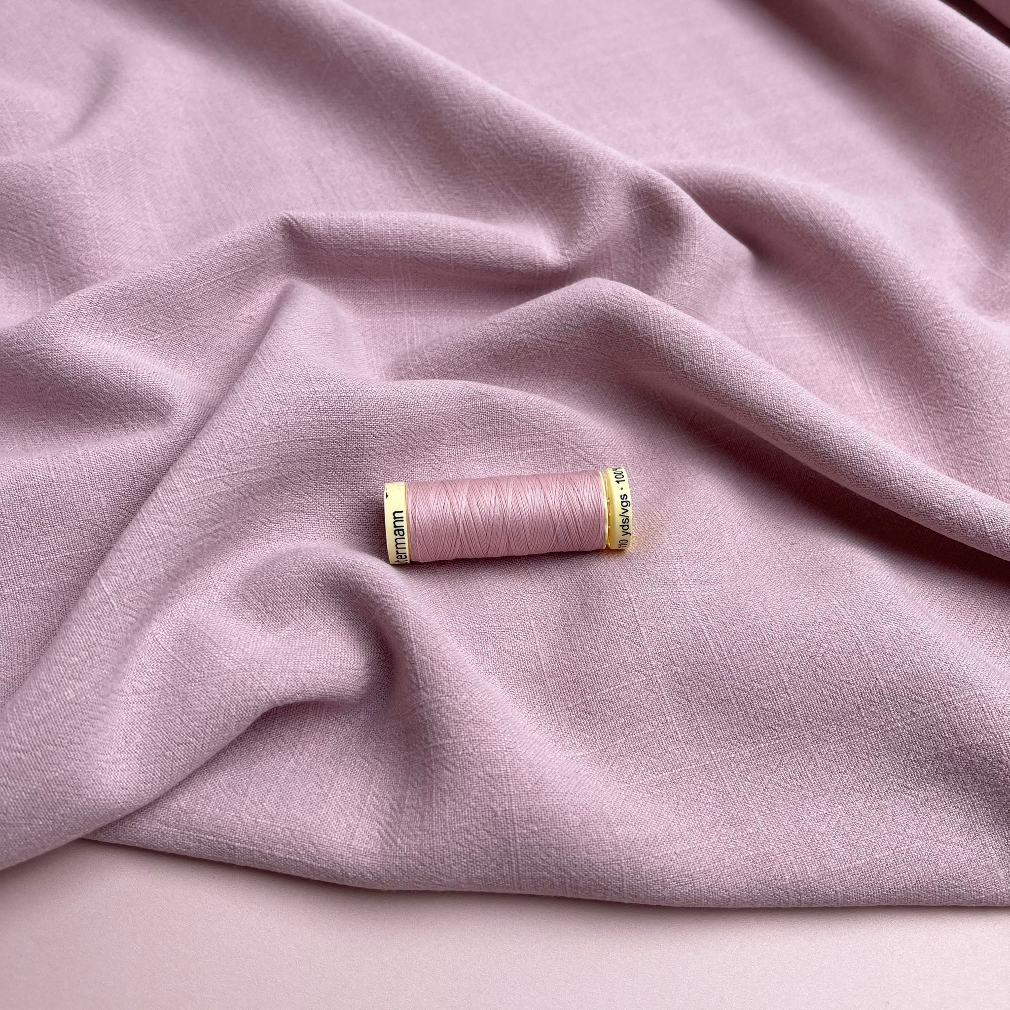 Flow Light Pink Viscose Linen Blend Dress Fabric