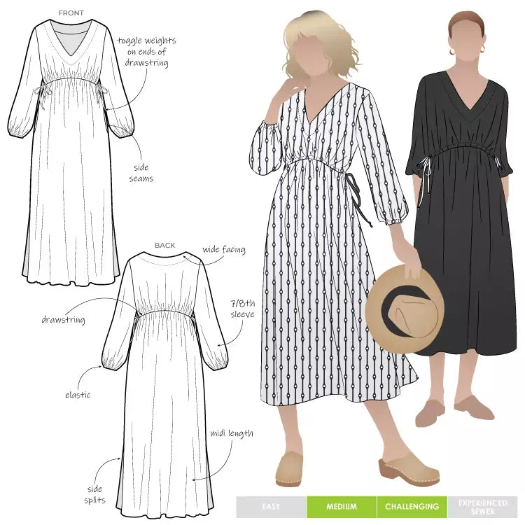 Style ARC - Naomi Woven Dress (Sizes 18 - 30)  Sewing Pattern