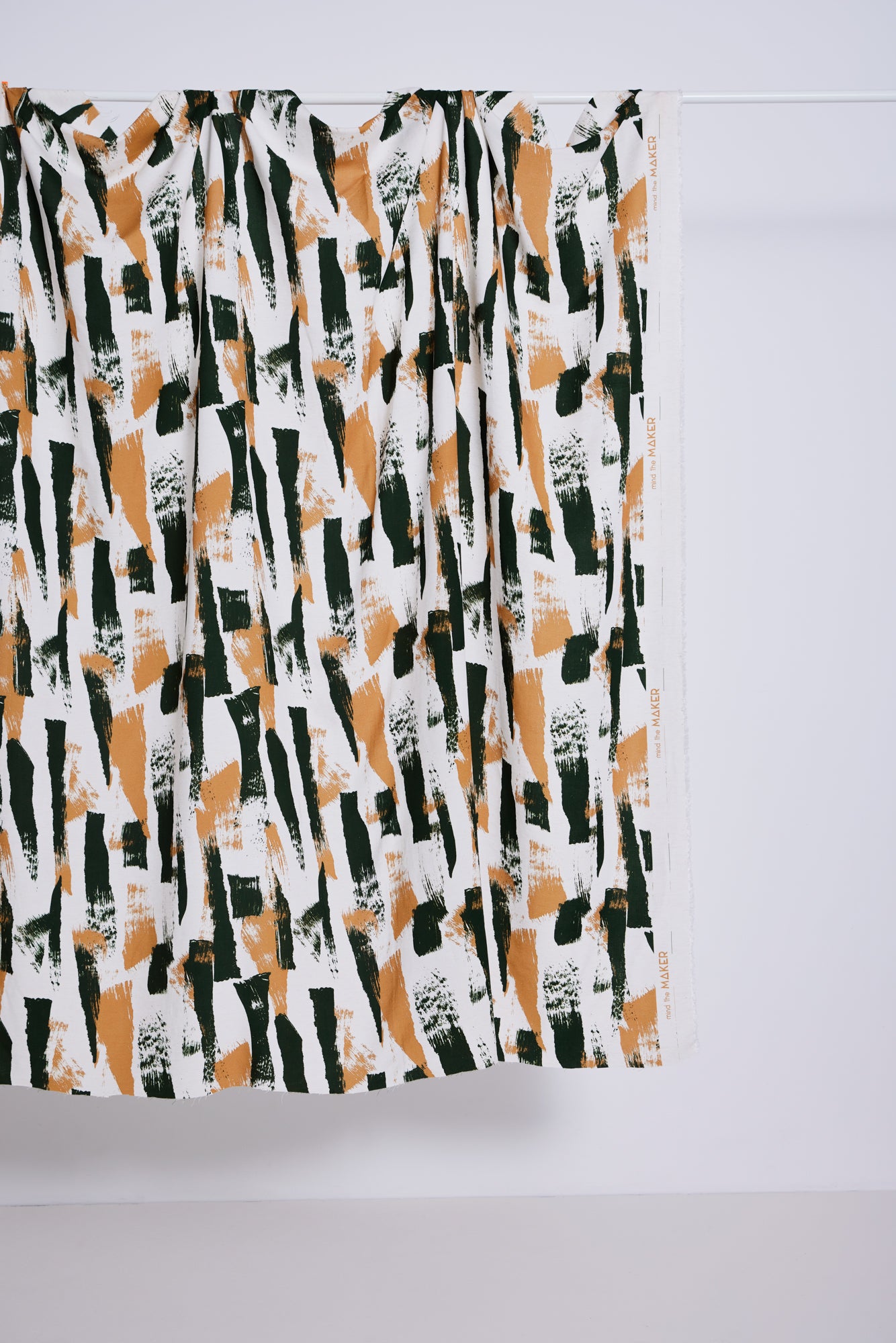 REMNANT 0.36 Metre - Mind The MAKER - Oda Brush Viscose Linen Noil in Green Khaki & Dry Mustard