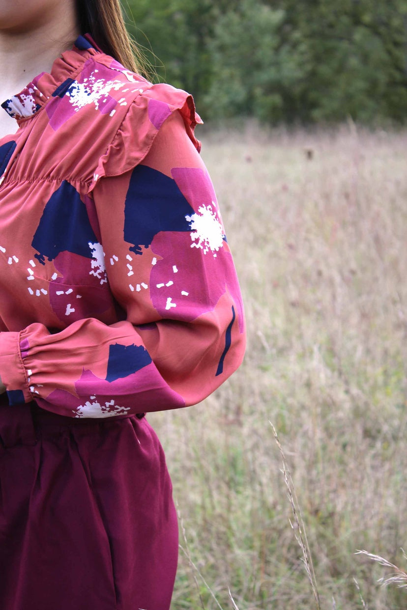 Églantine & Zoé - Anemona Terracotta Viscose Poplin Fabric