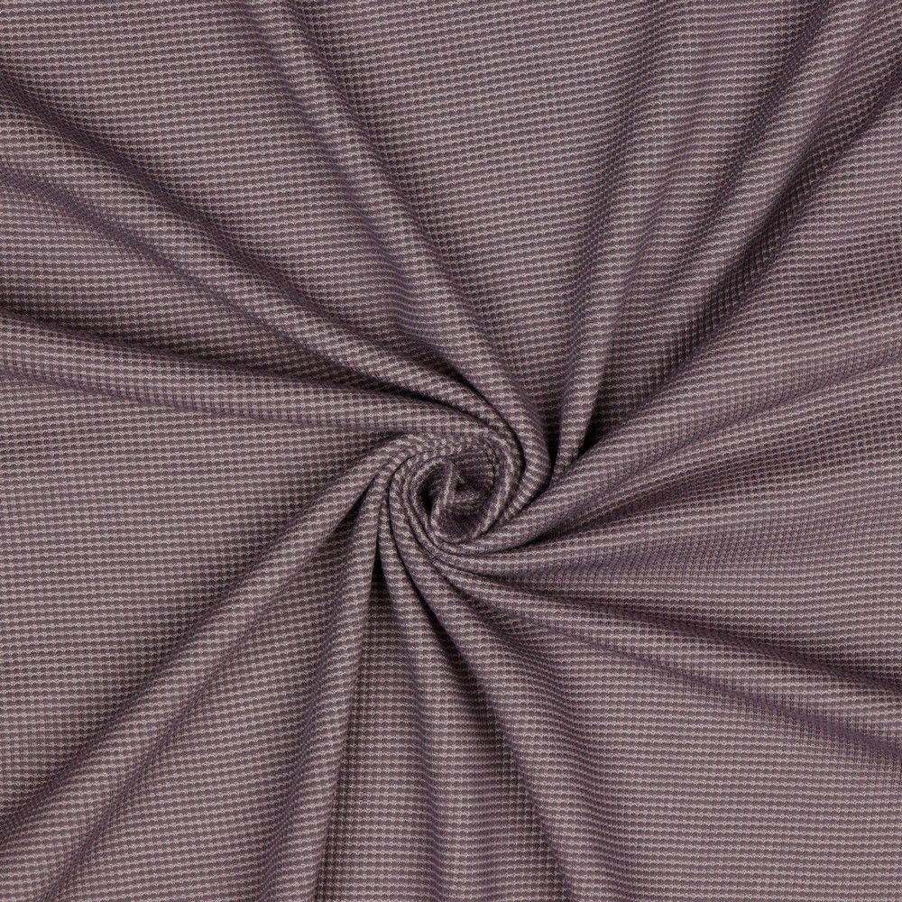 REMNANT 1 Metre - Knitted Cotton Waffle Fabric in Mauve
