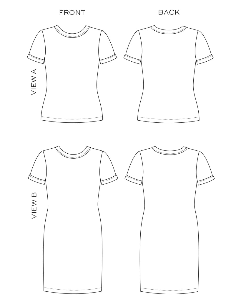 True / Bias - RIO Ringer T-Shirt and Dress Sewing Pattern