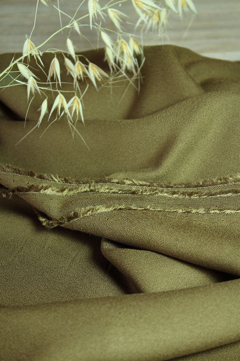 Églantine & Zoé - Khaki Viscose Crepe Fabric