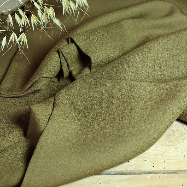 Églantine & Zoé - Khaki Viscose Crepe Fabric