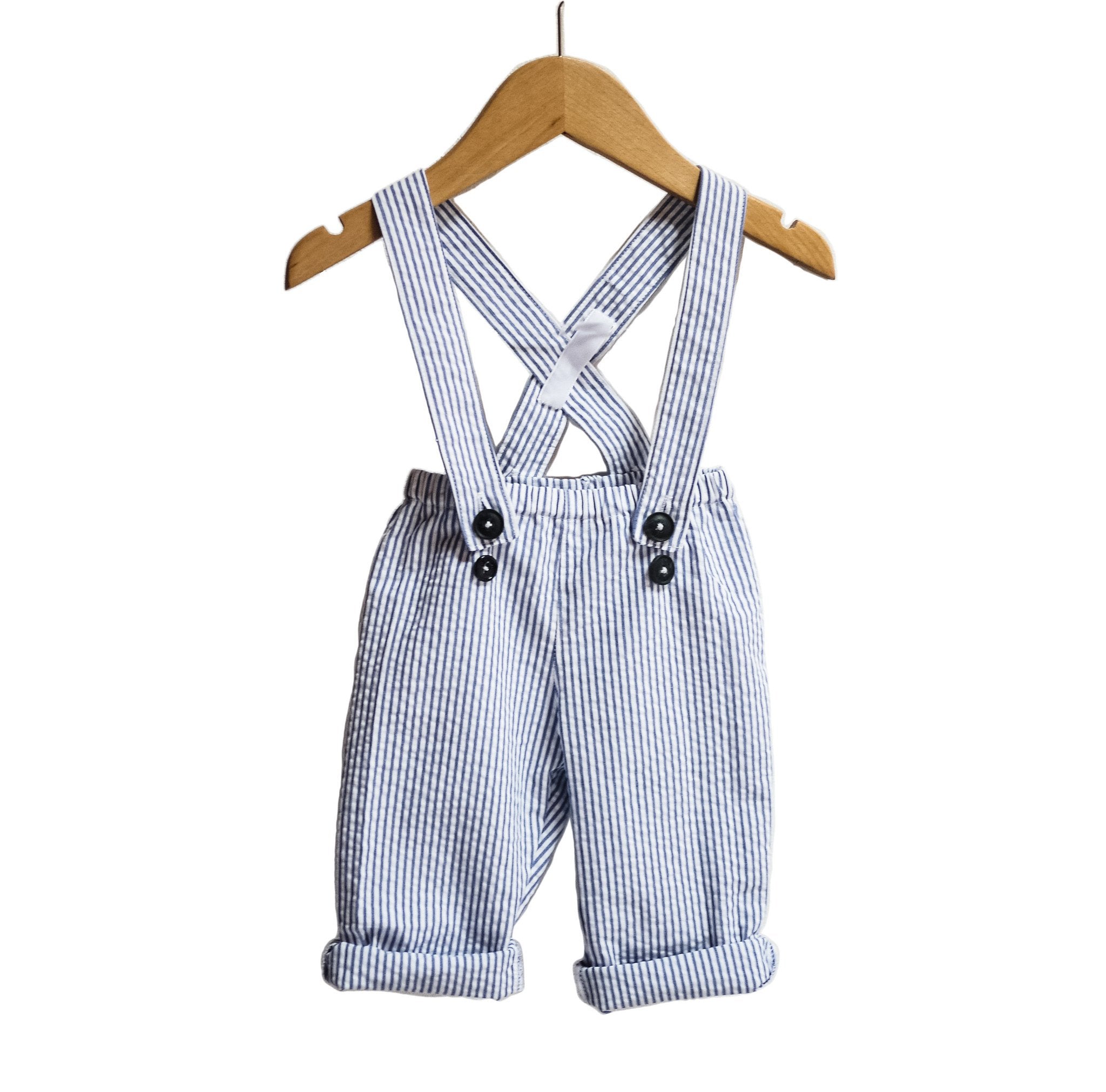 Ikatee - BRIGHTON pants/shorty with suspenders - Baby 6M/4Y- Paper Sewing Pattern