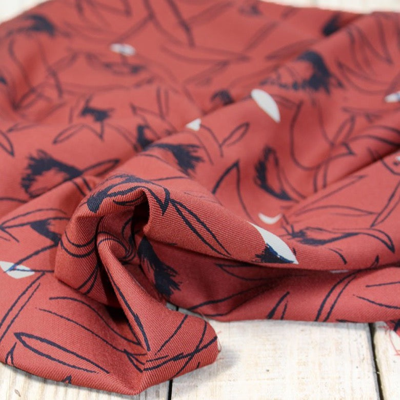 Églantine & Zoé - Cactus Terracotta Viscose Twill Fabric